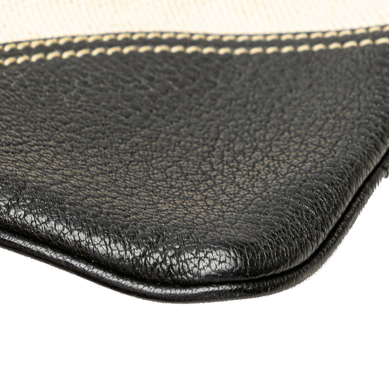 Vitello Trimmed Canvas Canapa Tote - Image 9