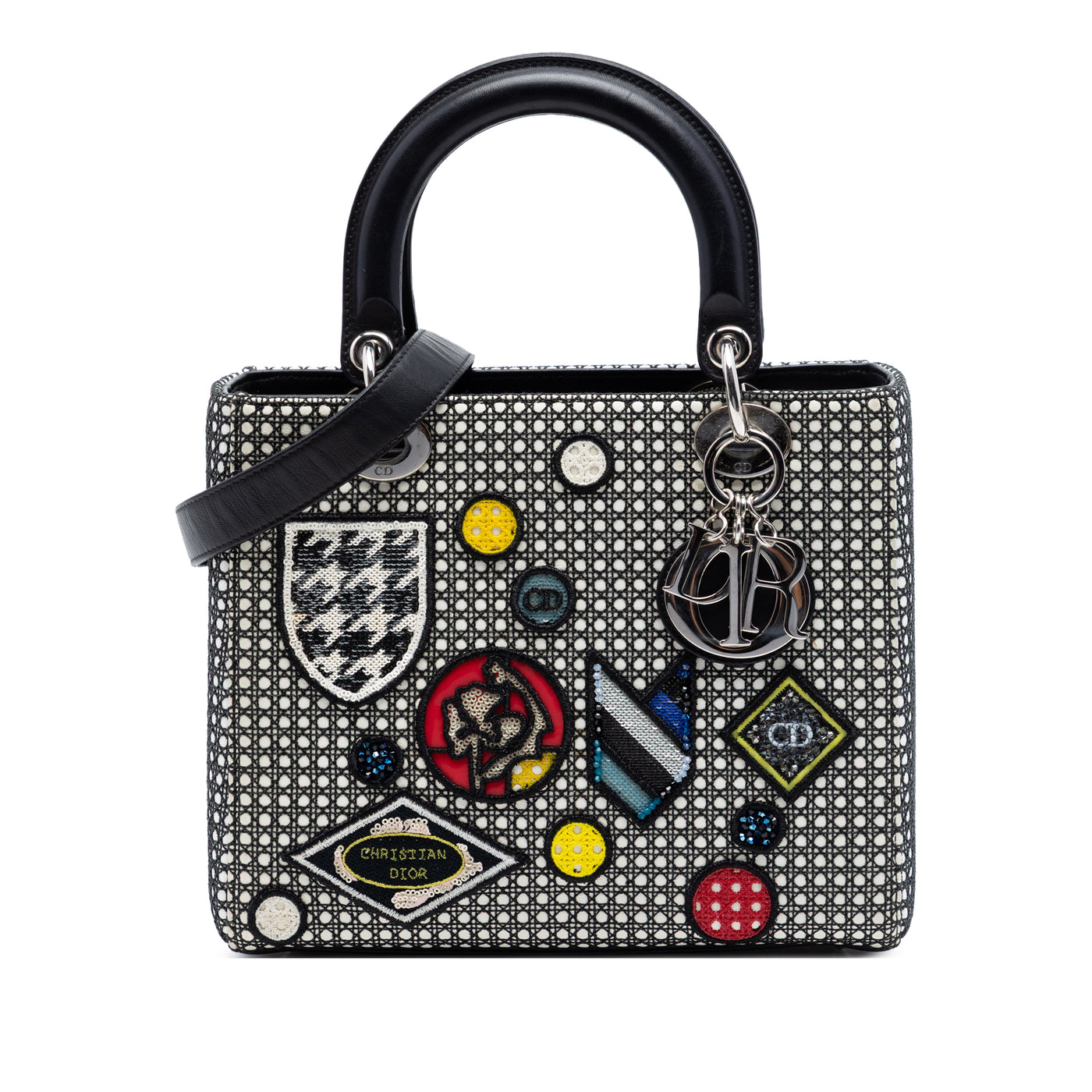 Medium Calfskin Mesh Microcannage Patches Lady Dior - Image 1
