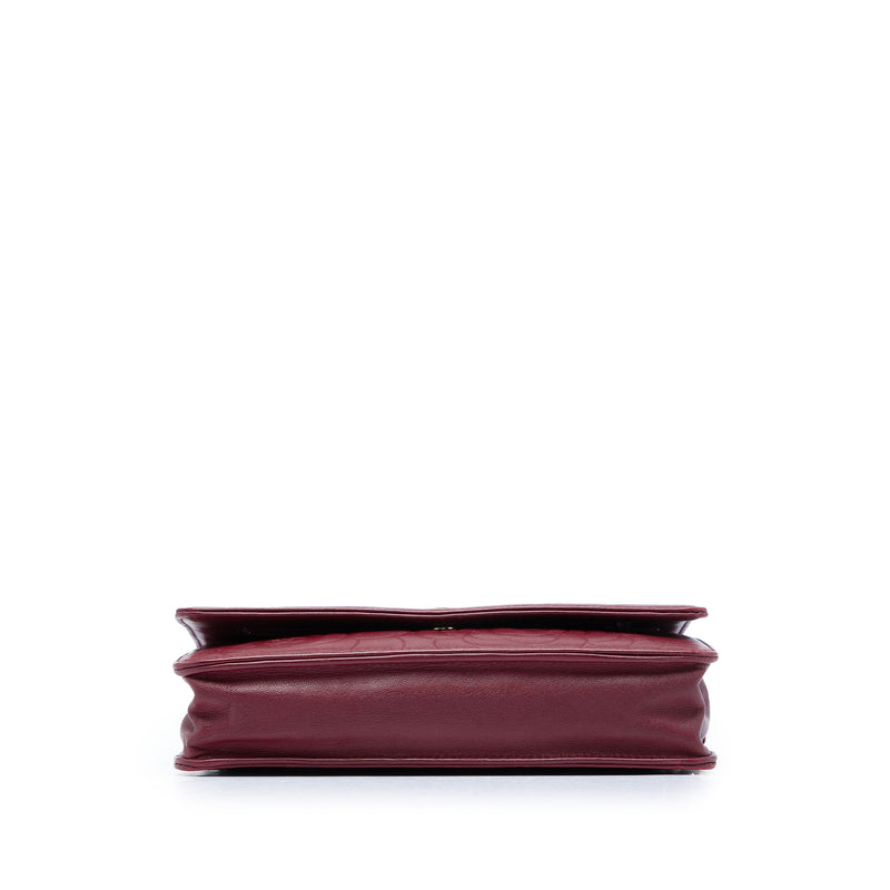 CC Embossed Calfskin Camellia Wallet On Chain - Image 3