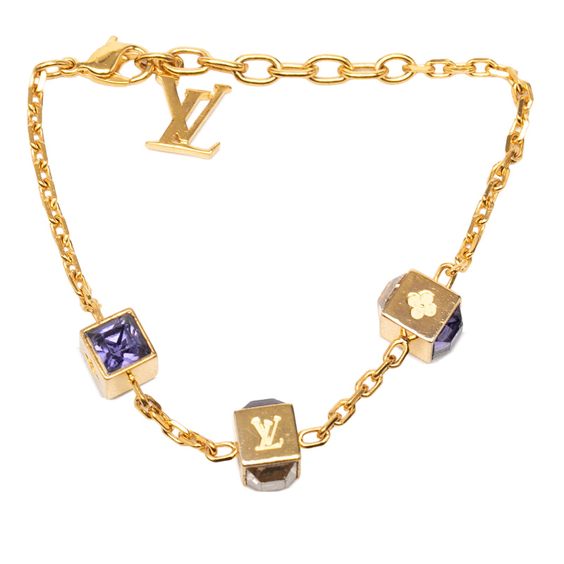 Gold Plated Gamble Strass Bracelet