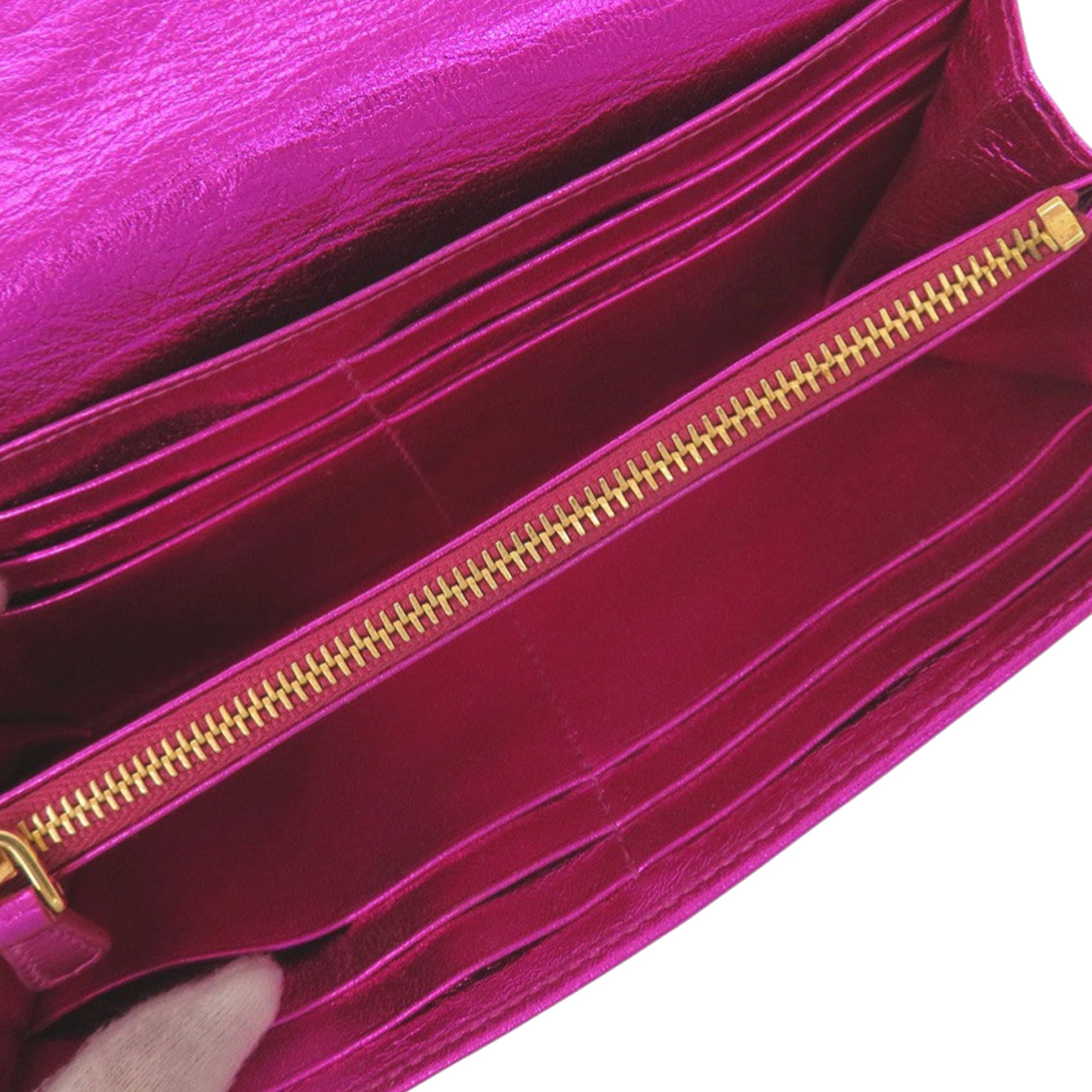 Metallic Leather Long Wallet - Image 4