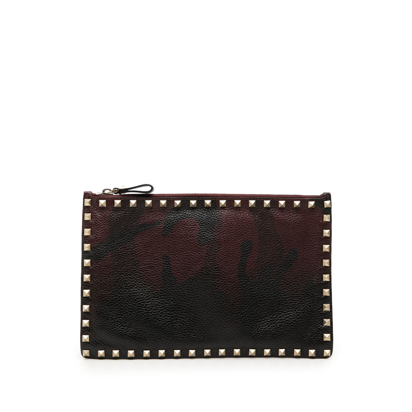 Grained Calfskin Rockstud Camouflage Zip Clutch - Image 1