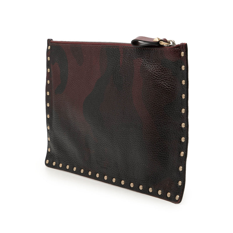 Grained Calfskin Rockstud Camouflage Zip Clutch - Image 2