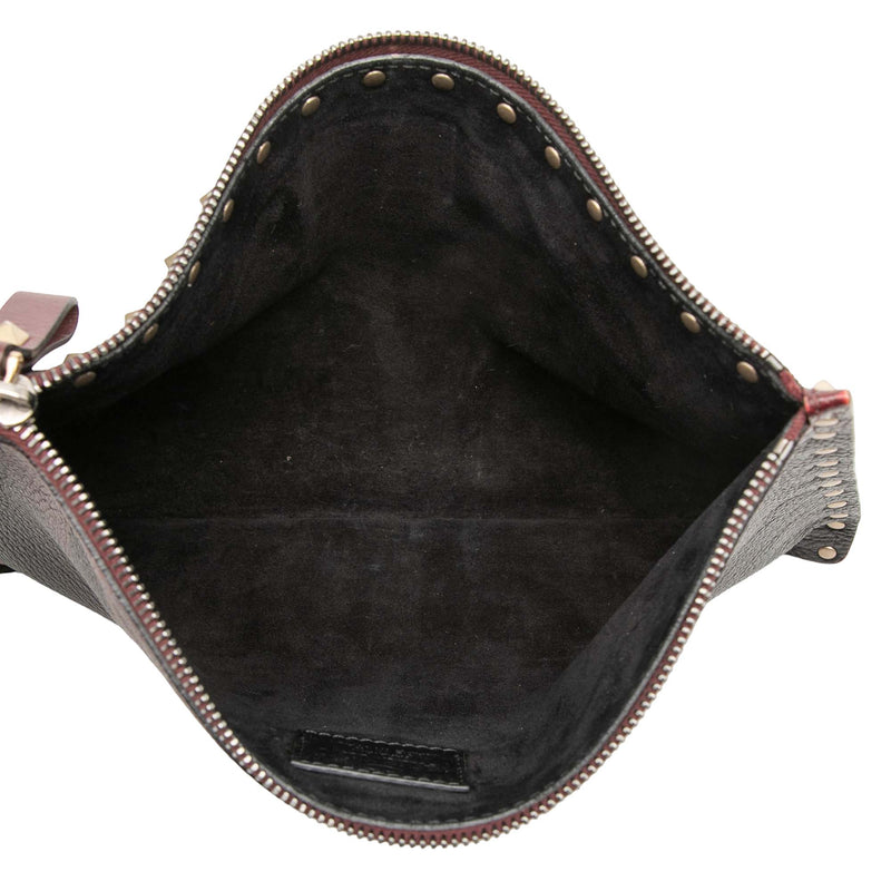 Grained Calfskin Rockstud Camouflage Zip Clutch - Image 4
