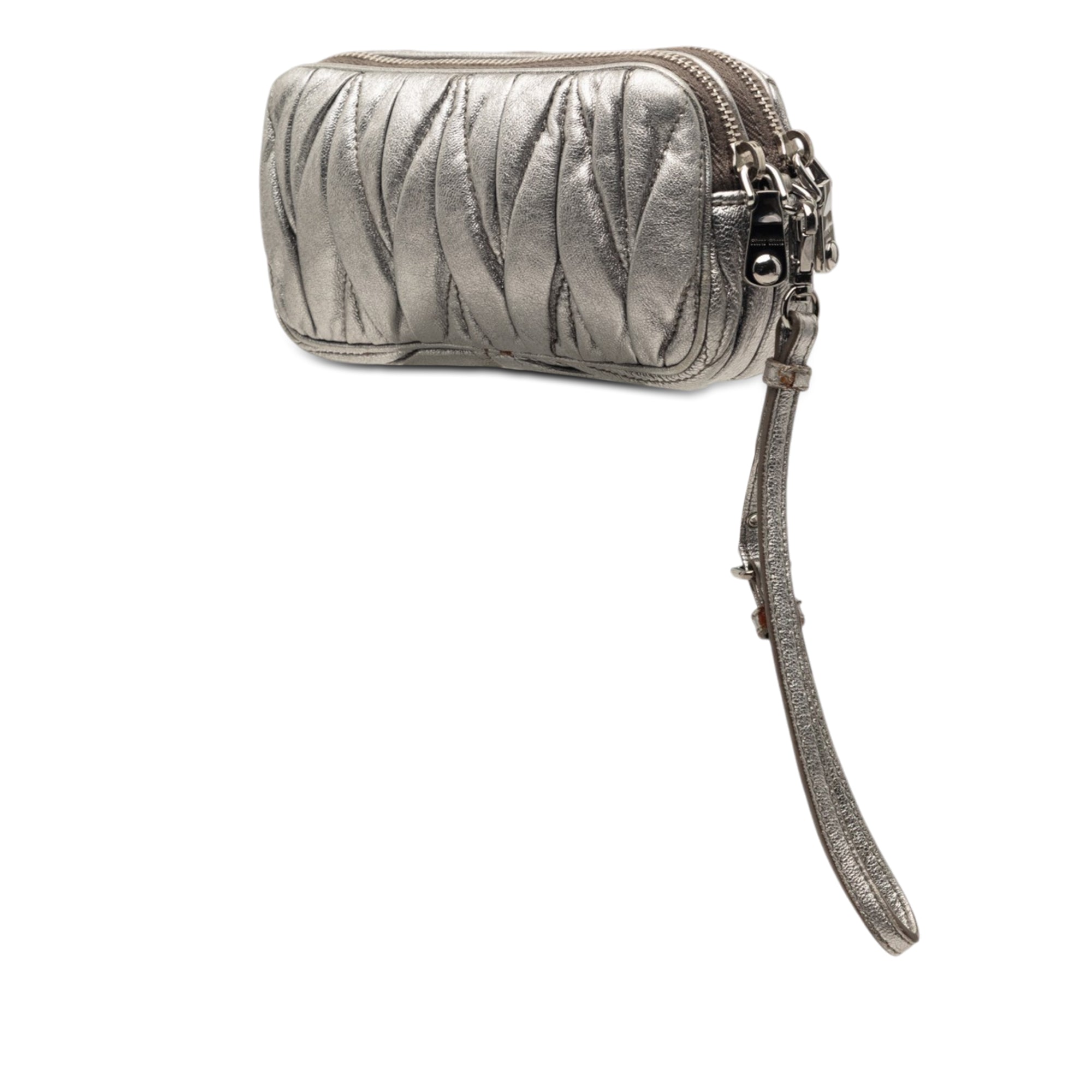 Matelasse Metallic Nappa Double Zip Pouch - Image 2