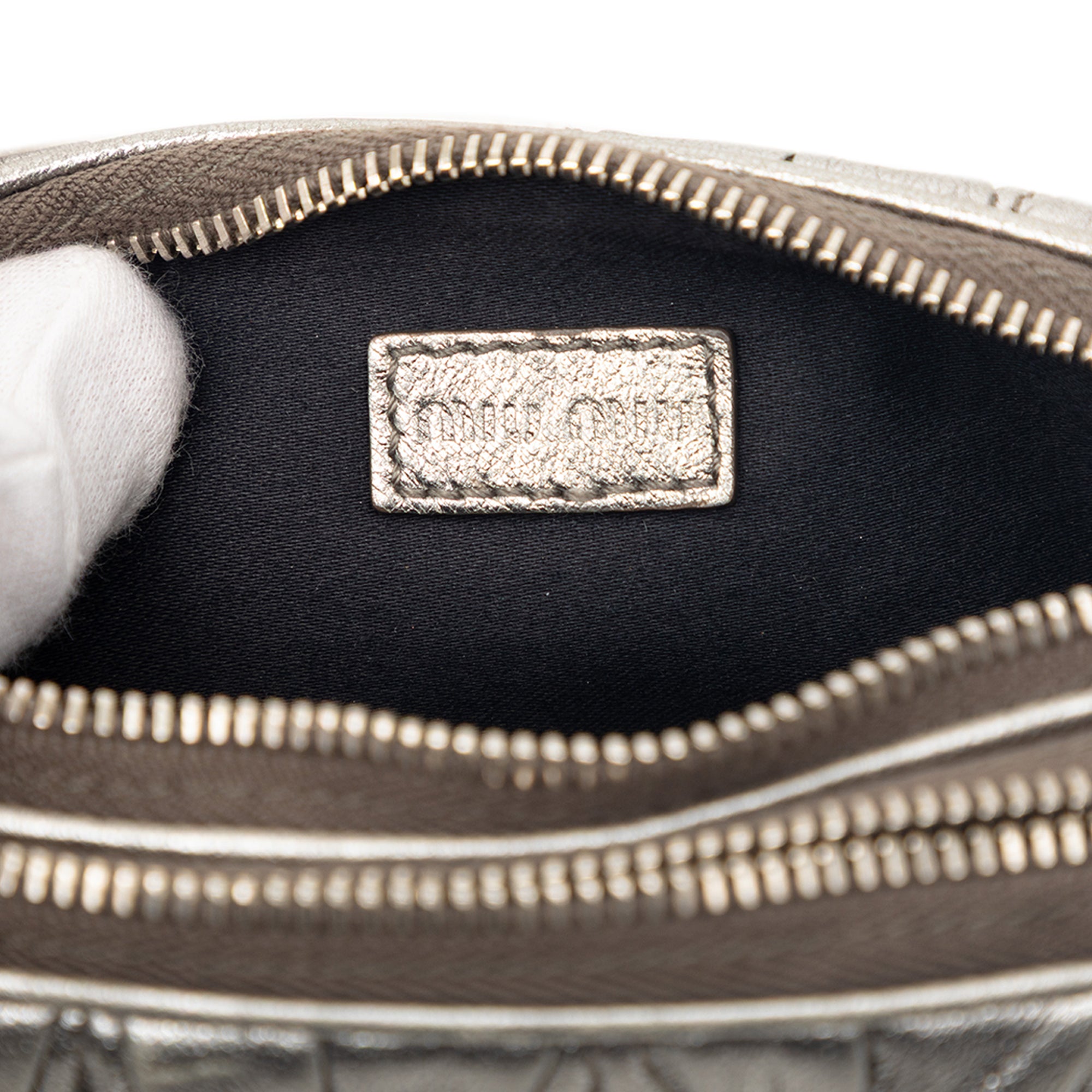 Matelasse Metallic Nappa Double Zip Pouch - Image 5