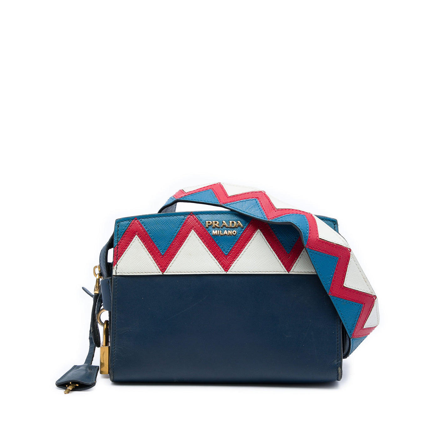 Medium Saffiano Trimmed City Calf Greca Esplanade Crossbody - Image 1