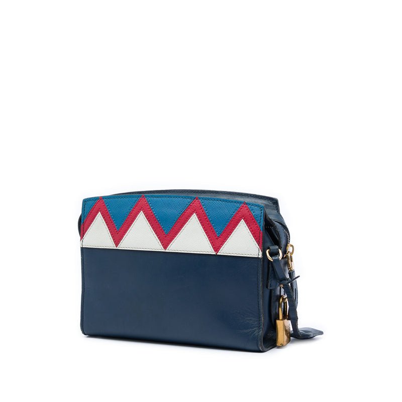 Medium Saffiano Trimmed City Calf Greca Esplanade Crossbody - Image 2