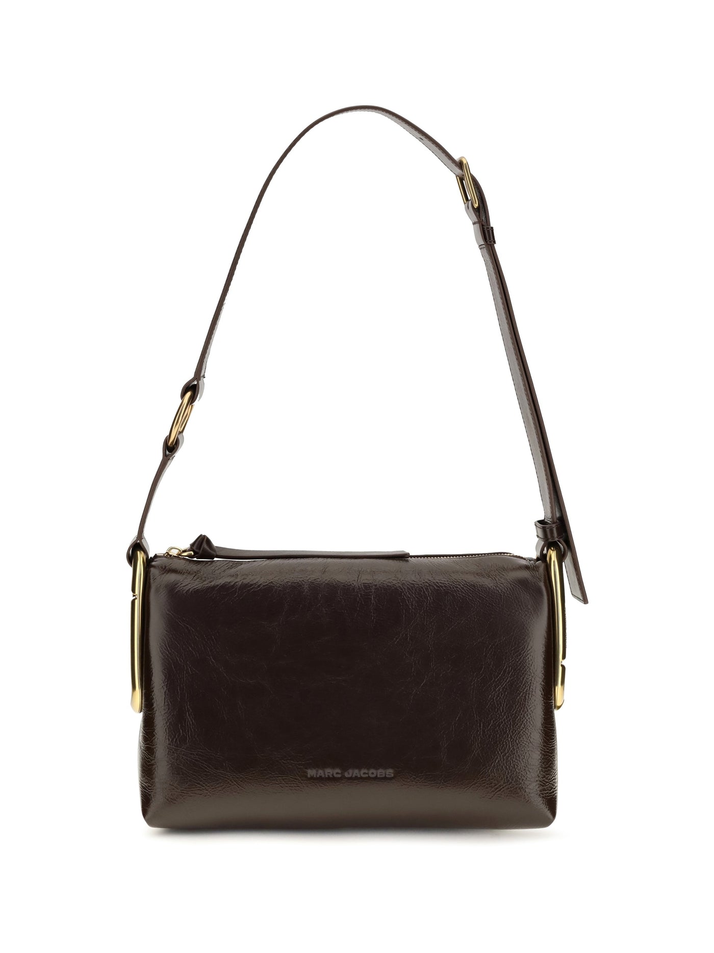 Marc Jacobs Crinkled Calf Leather Shoulder Bag — Brown Bos Taurus