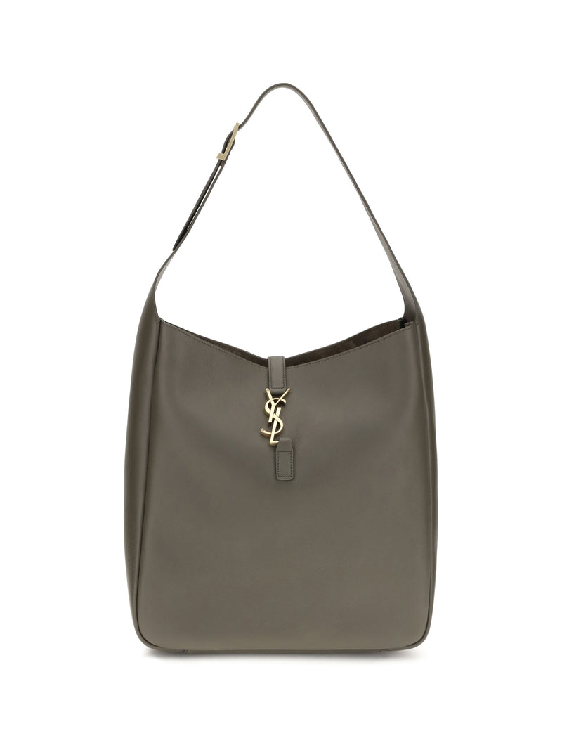 Saint Laurent Le 5 À 7 Shoulder Bag — Gray Calf Leather