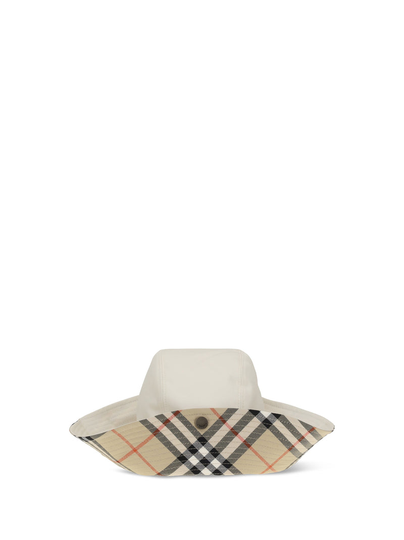 Burberry 8126554 Check Cotton Bucket Hat — Beige