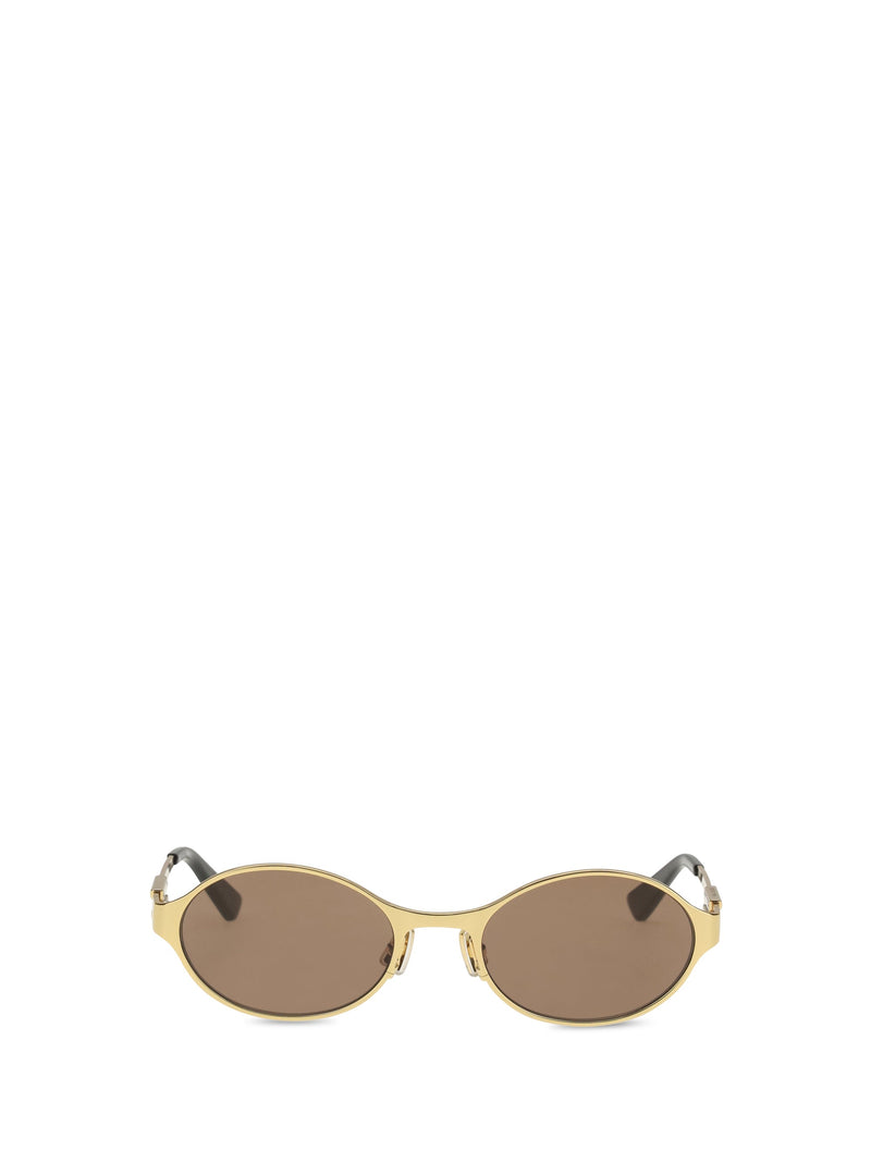 Bottega Veneta 872418v4450 Oval Metal Sunglasses — Gold