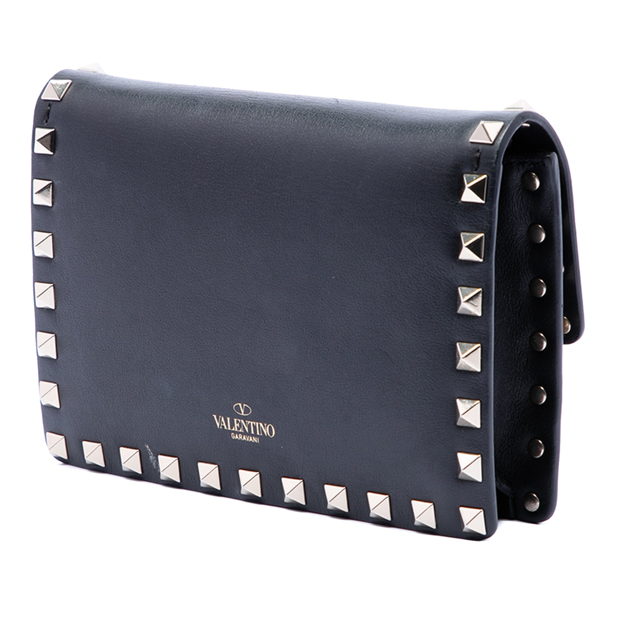 Leather Rockstud Clutch on Chain - Image 2