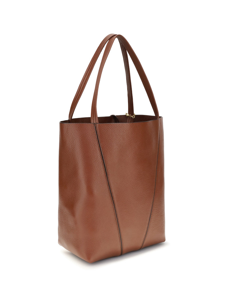 Chloé Spin Shoulder Bag — Brown Calf Leather Bos Taurus