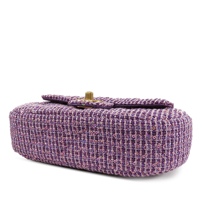 CC Quilted Tweed Top Handle Flap - Image 3