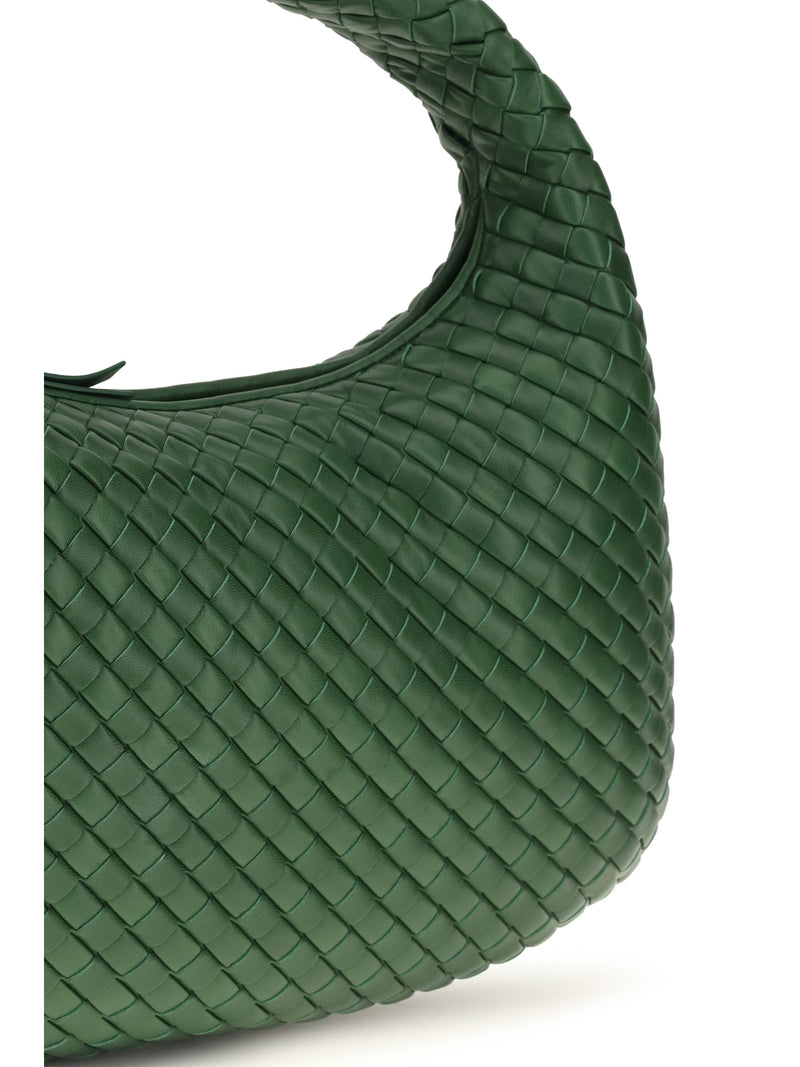 Bottega Veneta Intrecciato Woven Lamb Leather Shoulder Bag — Green
