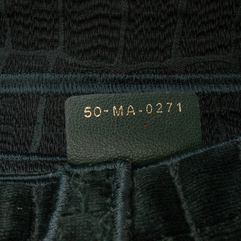 Velvet Embroidered Crocodile Effect Saddle Bag - Image 6