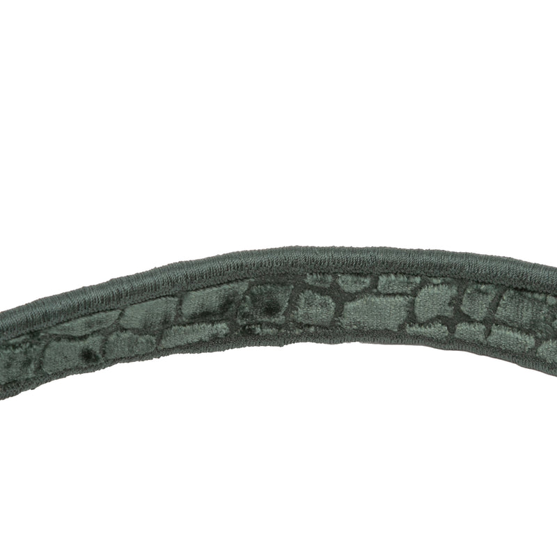 Velvet Embroidered Crocodile Effect Saddle Bag - Image 9