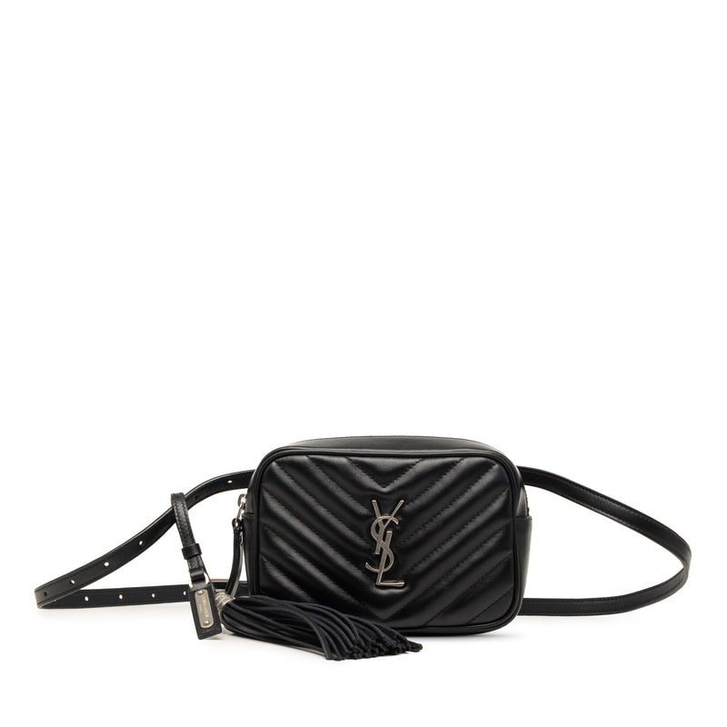 Chevron Calfskin Monogram Tassel Lou Belt Bag