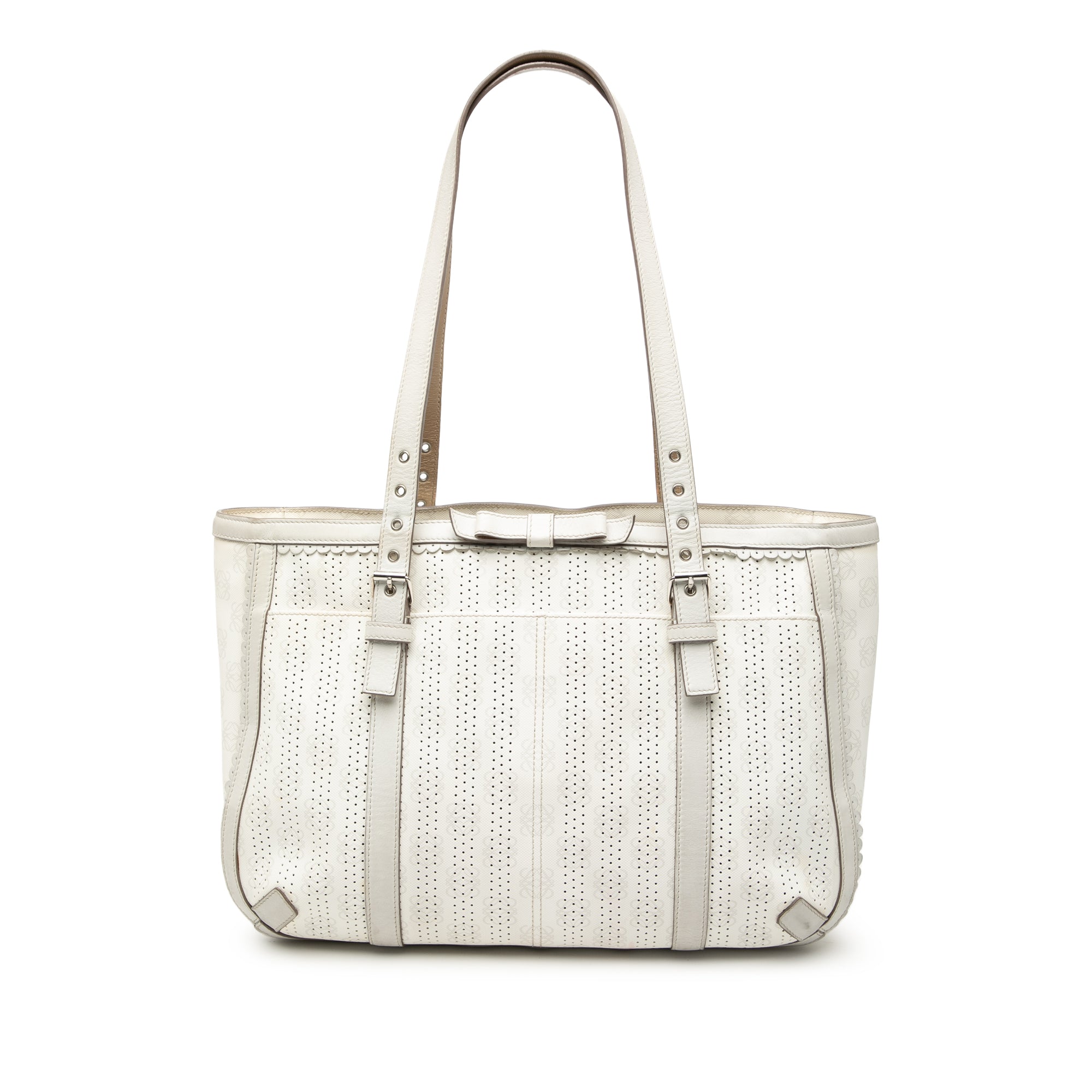 Anagram Perforated Coated Canvas Tote - Image 1