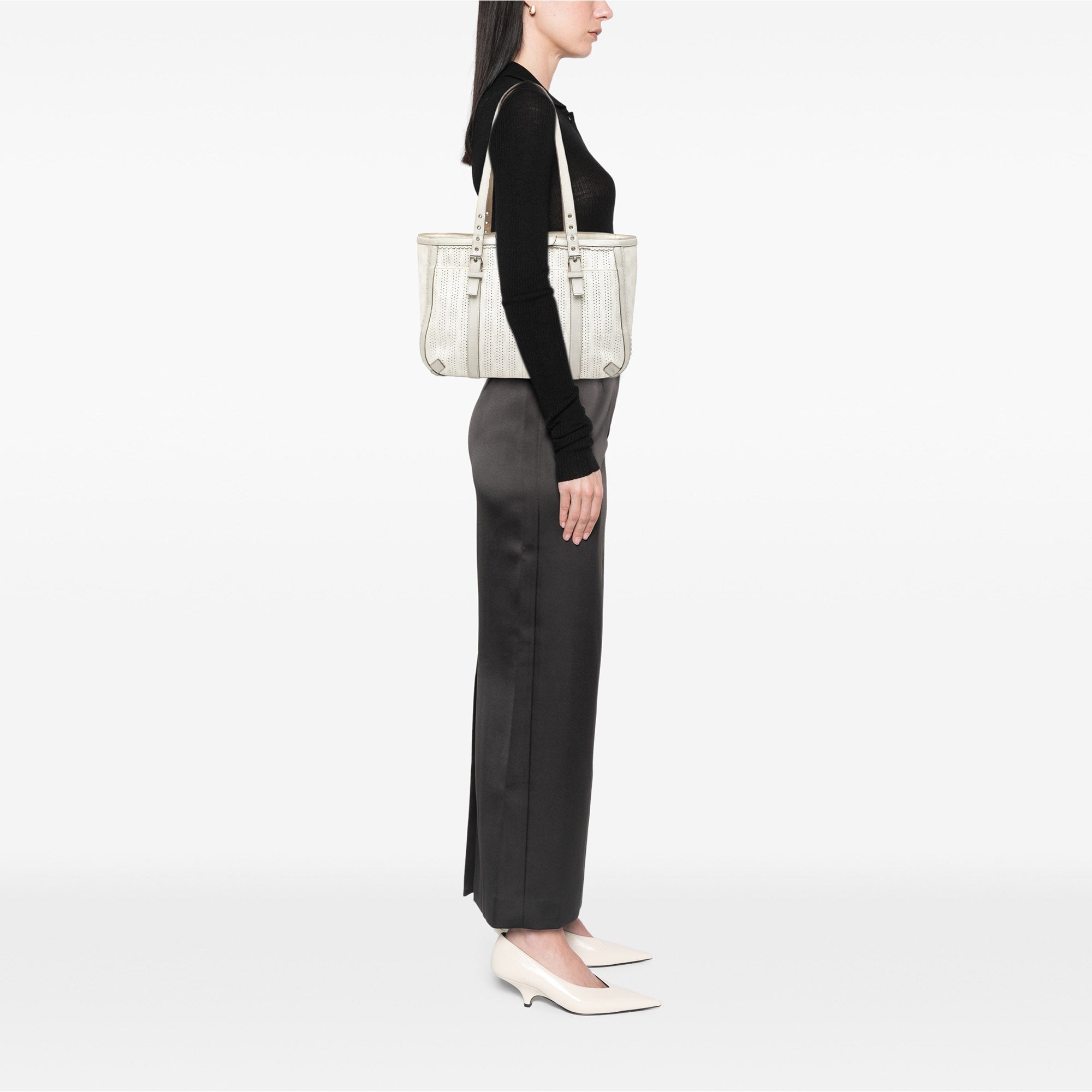 Anagram Perforated Coated Canvas Tote - Image 7