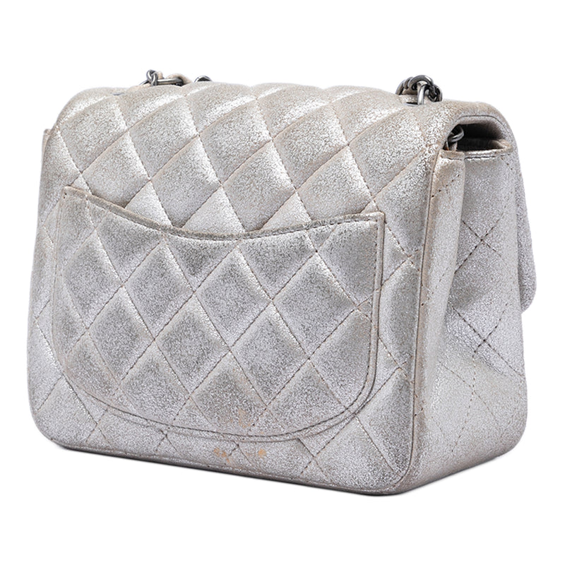 Mini Square Classic Metallic Lambskin Single Flap - Image 2