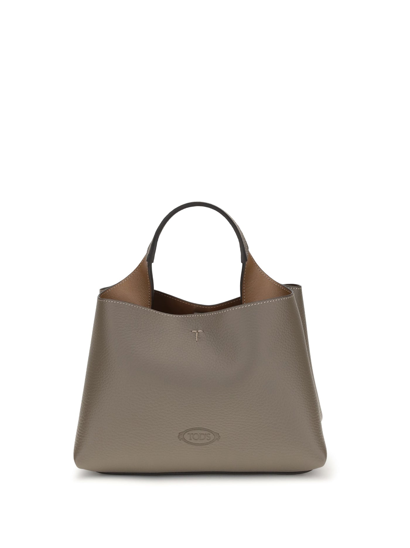 Tods Micro Leather Shoulder Bag — Beige Calf Bos Taurus