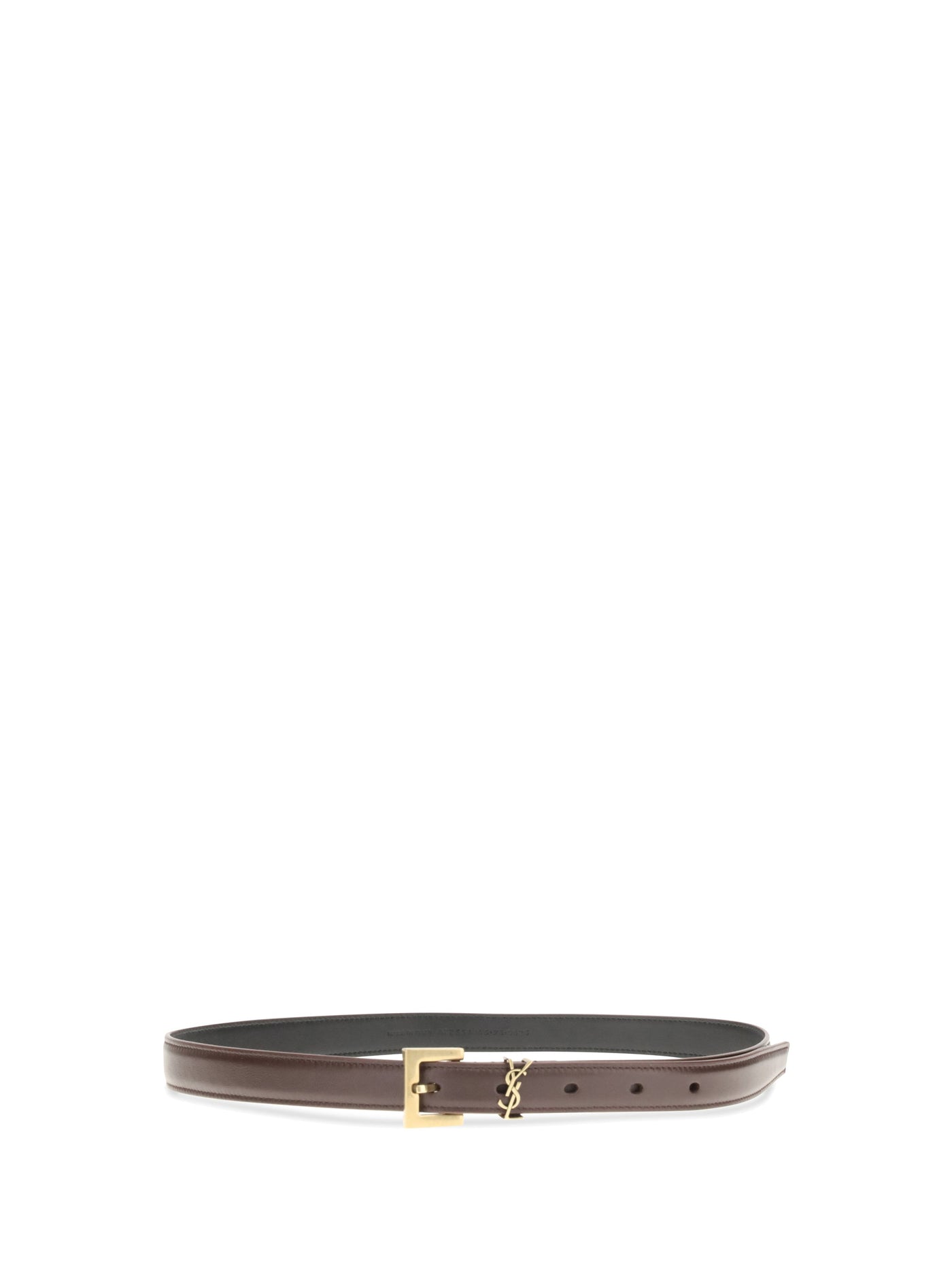 Saint Laurent Cassandre Belt — Red Calf Leather
