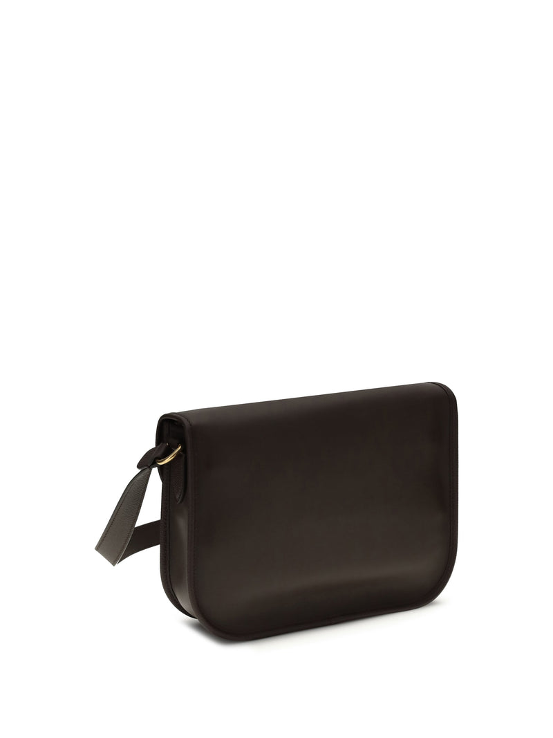 Valentino Garavani Antibes Shoulder Bag — Brown Calf Leather