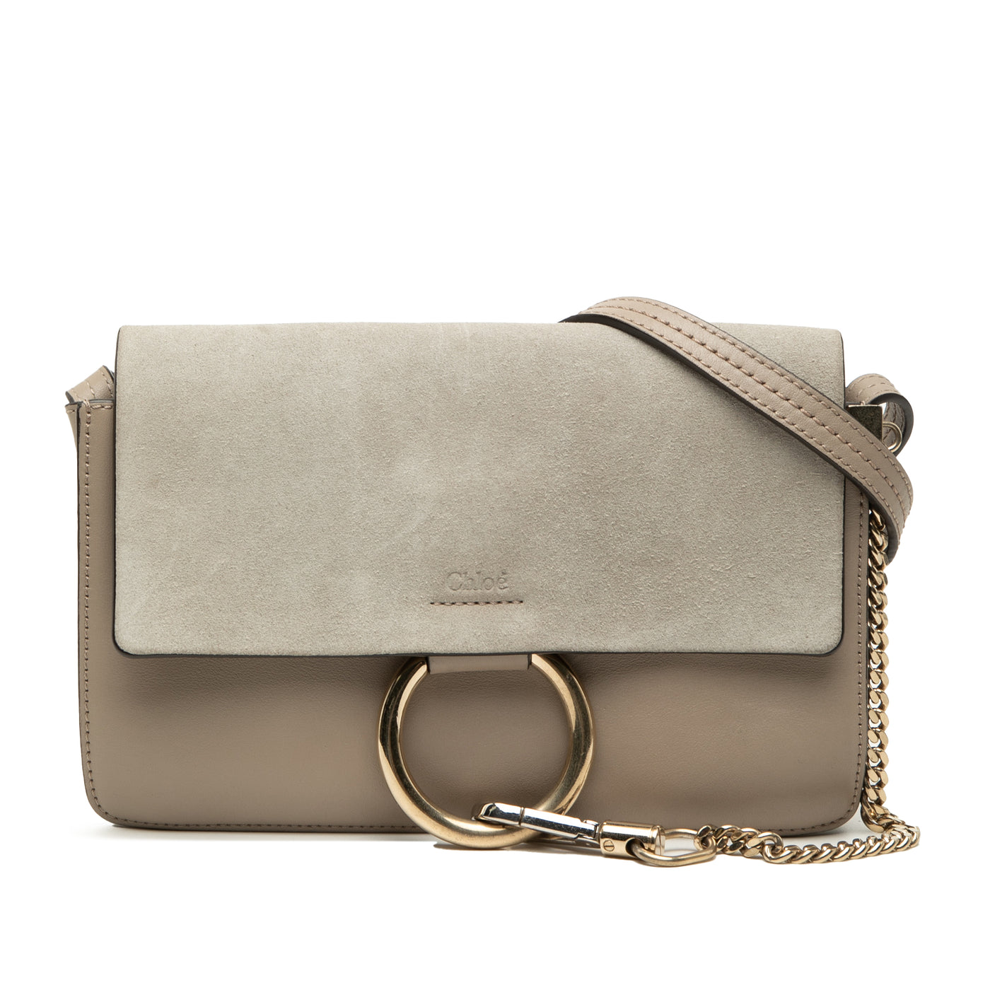 Small Suede and Calfskin Faye Crossbody - Image 1