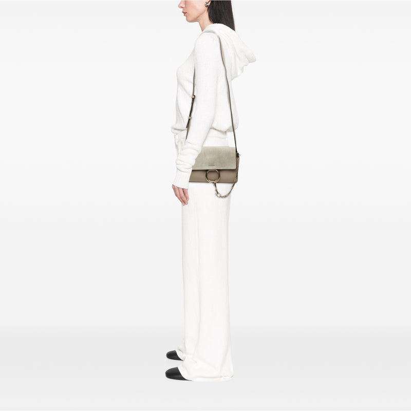 Small Suede and Calfskin Faye Crossbody - Image 7