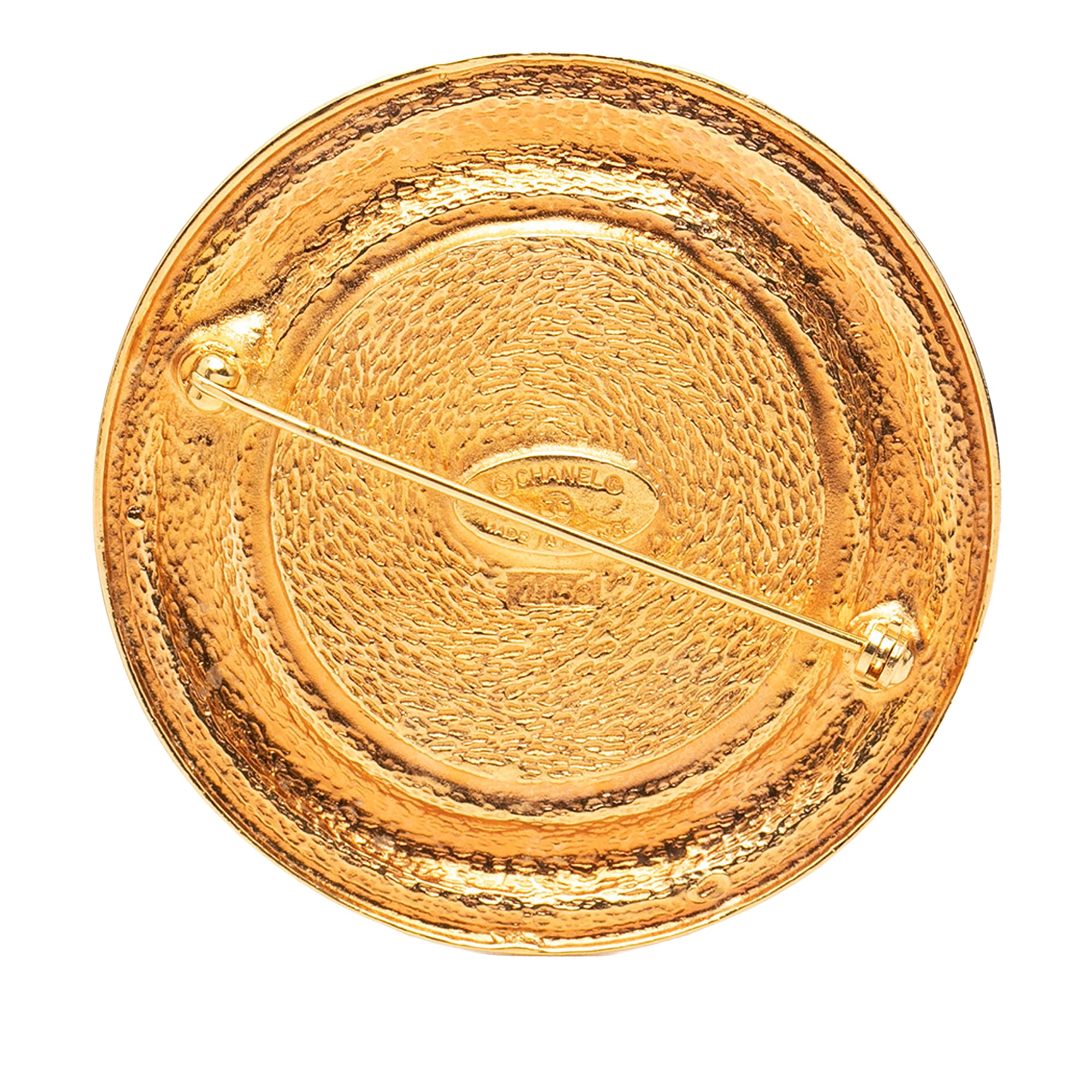 Gold Plated 31 Rue Cambon Round Brooch - Image 2