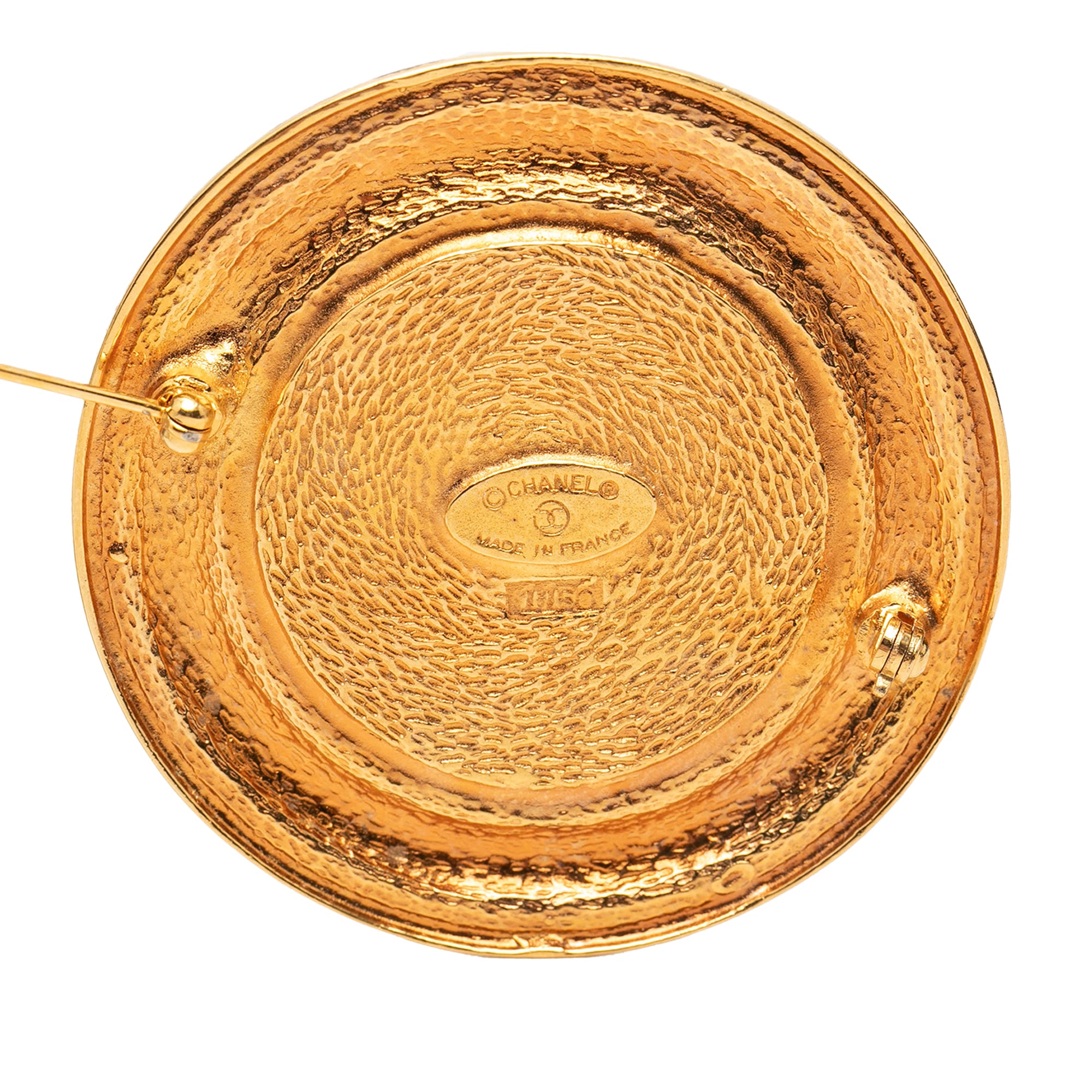 Gold Plated 31 Rue Cambon Round Brooch - Image 3