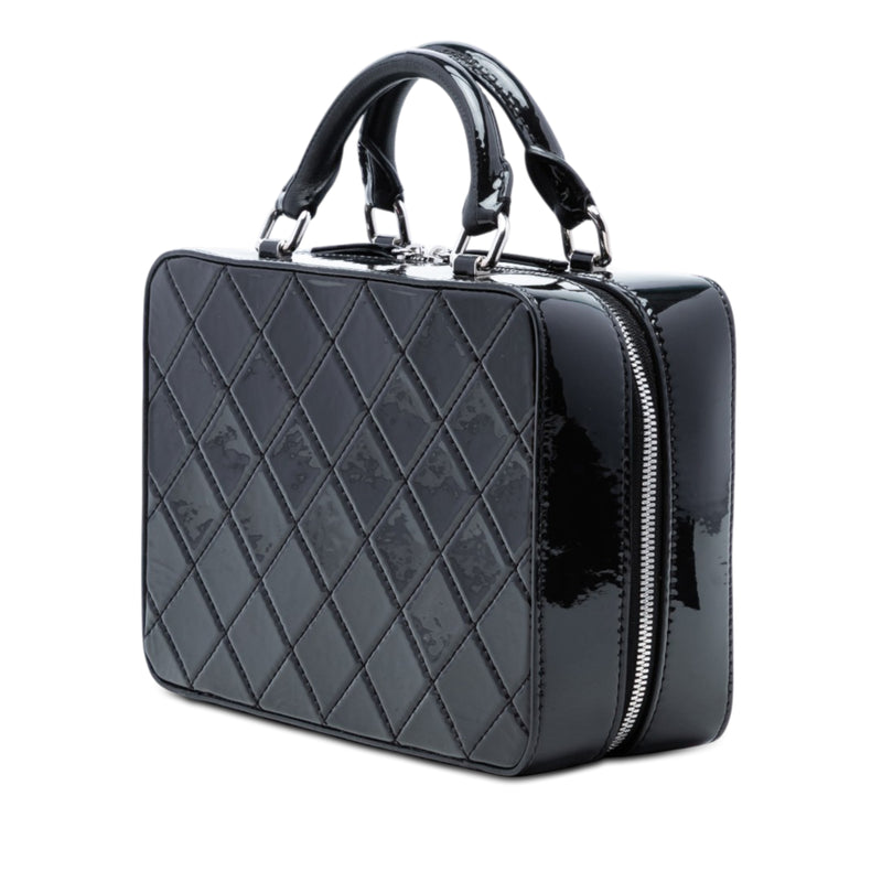CC Quilted Patent Travel Kit Vanity Case - Image 2