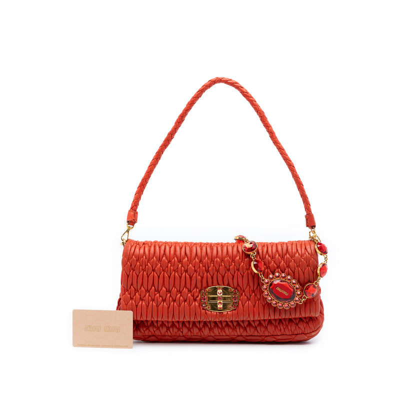 Matelasse Nappa Crystal Chain Satchel - Image 7