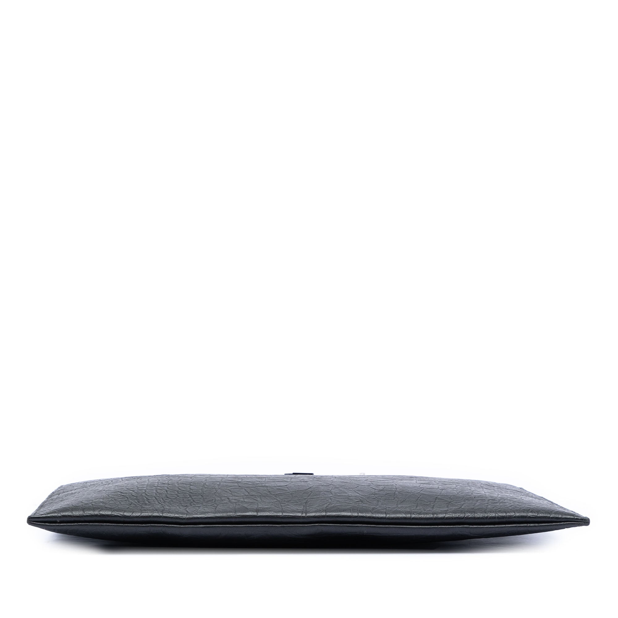 Croc Embossed Leather Monogram Clutch - Image 3