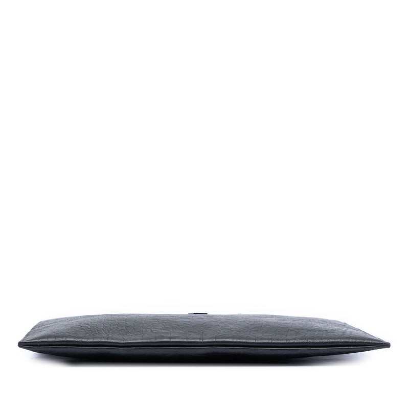 Croc Embossed Leather Monogram Clutch - Image 3