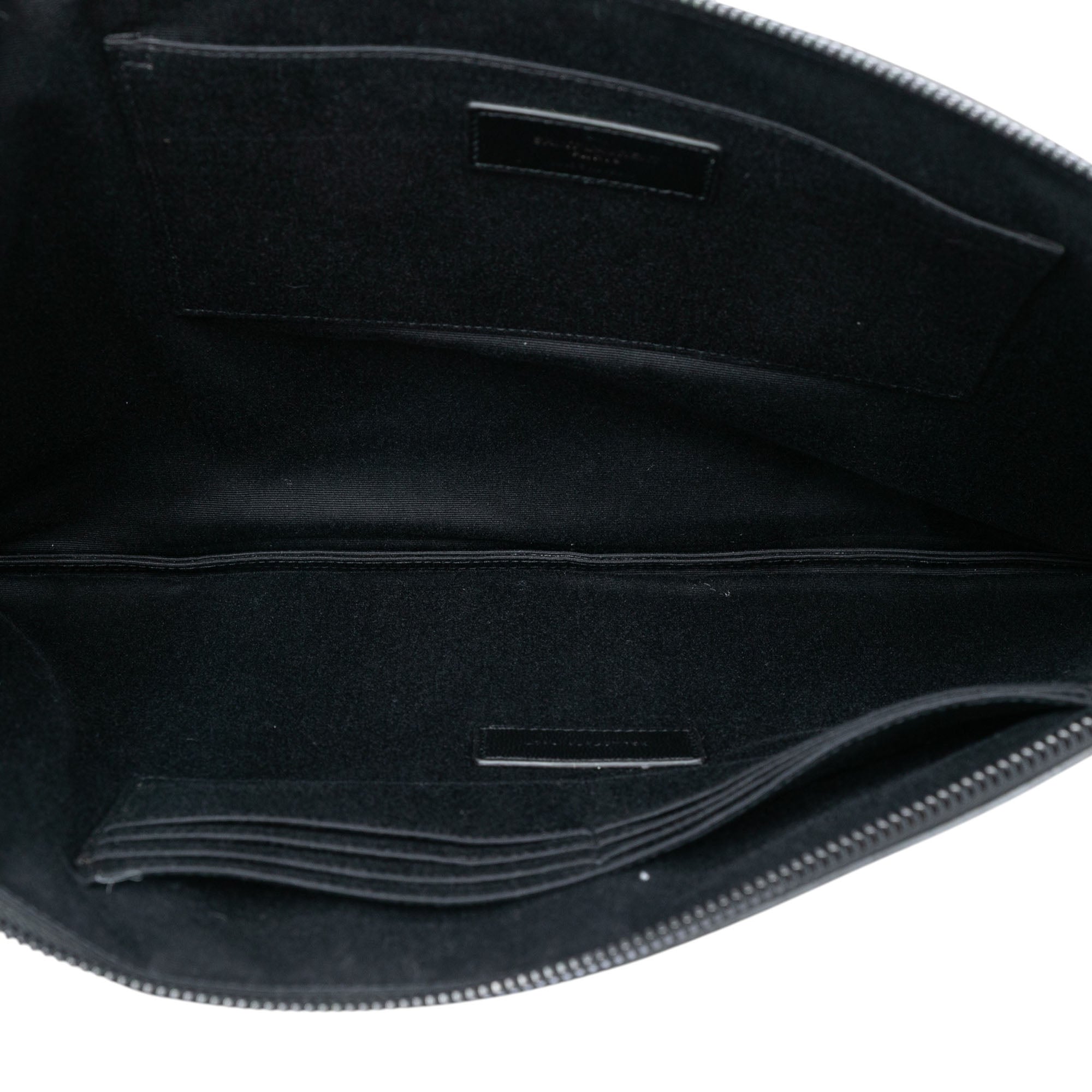 Croc Embossed Leather Monogram Clutch - Image 4