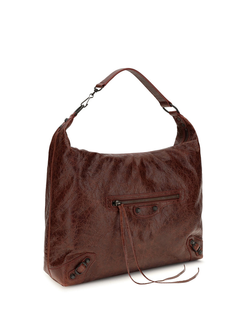 Balenciaga Le City Hobo Bag — Brown Lamb Ovis Aries