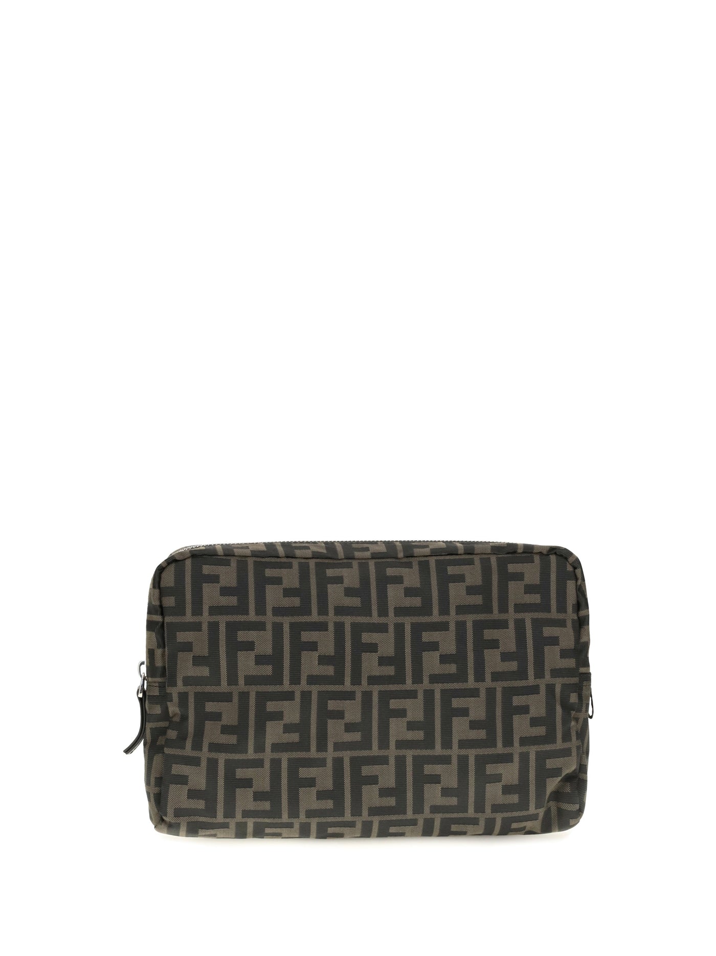 Fendi Ff Monogram Jacquard Beauty Case — Taupe Polyester Wallet