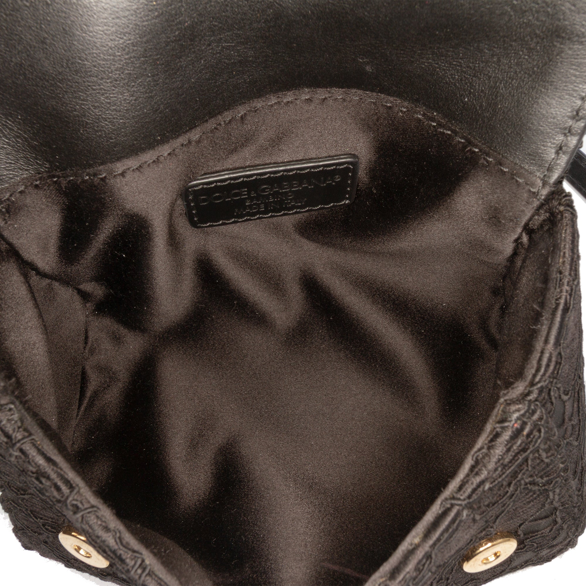 Silk and Lace Crystal Embellished DG Flap Satchel - Image 4