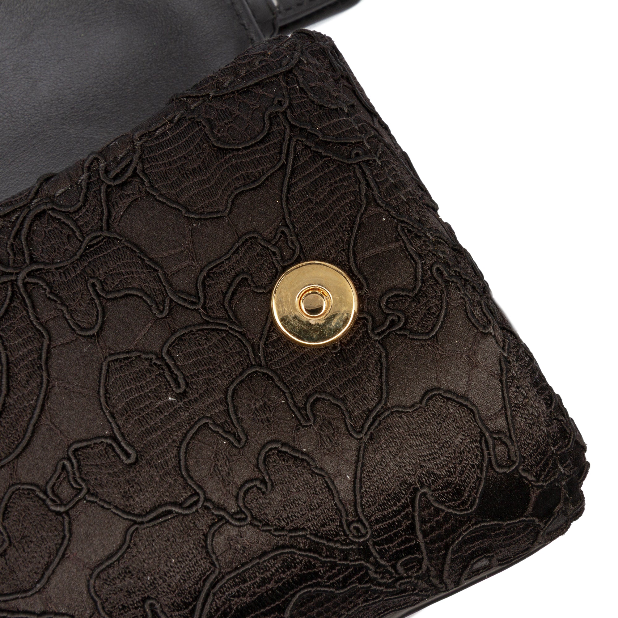 Silk and Lace Crystal Embellished DG Flap Satchel - Image 5