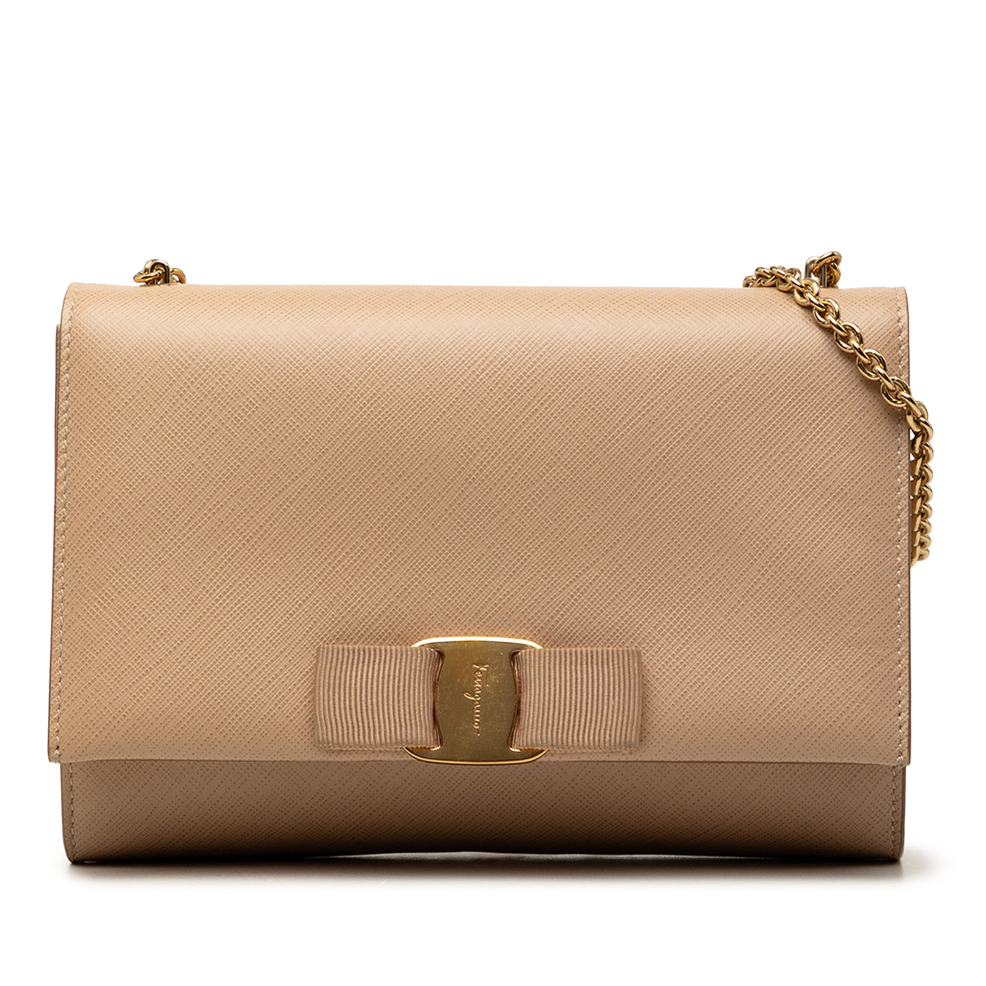 Leather Vara Bow Chain Crossbody - Image 1