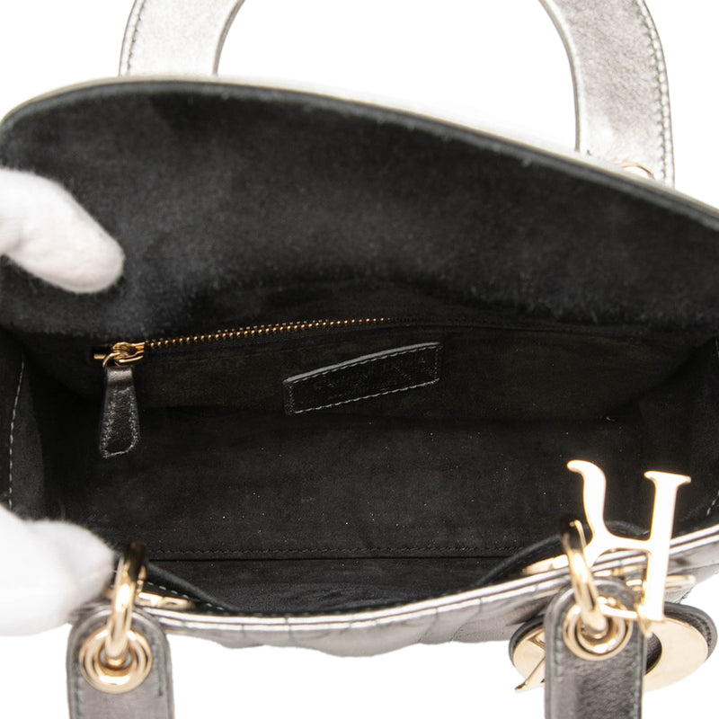 Small Metallic Lambskin Cannage My ABCDior Lady Dior - Image 4