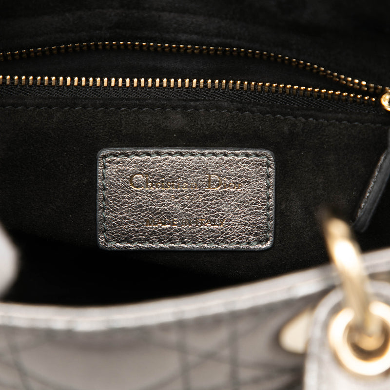 Small Metallic Lambskin Cannage My ABCDior Lady Dior - Image 5