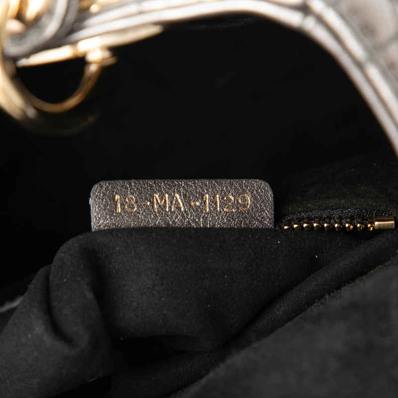 Small Metallic Lambskin Cannage My ABCDior Lady Dior - Image 6