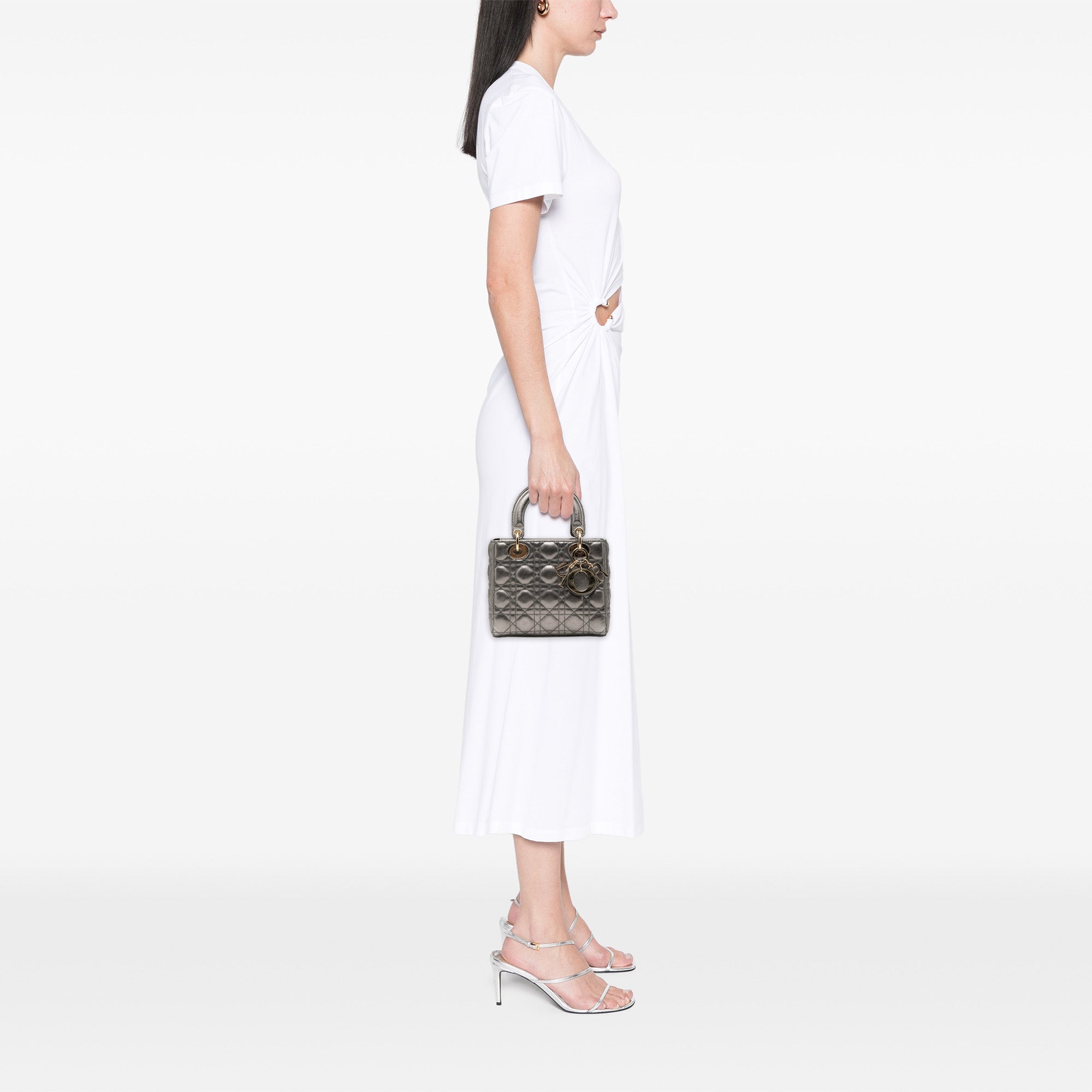 Small Metallic Lambskin Cannage My ABCDior Lady Dior - Image 7