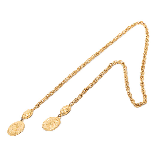 CC Gold Plated Medallion Wrap Around Necklace - Image 1