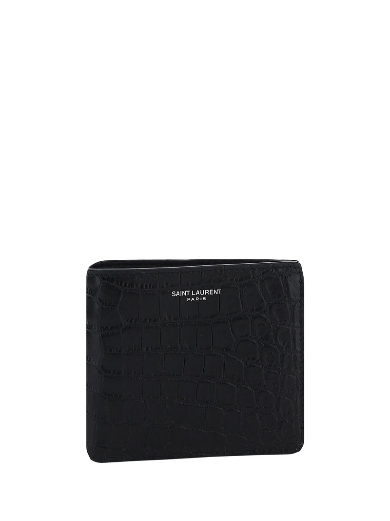 Saint Laurent Calfskin Billfold Wallet — Black Calf Leather (bos Taurus)