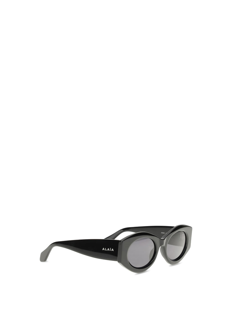 Alaïa Aa4l0082s001 Oval Acetate Sunglasses — Black